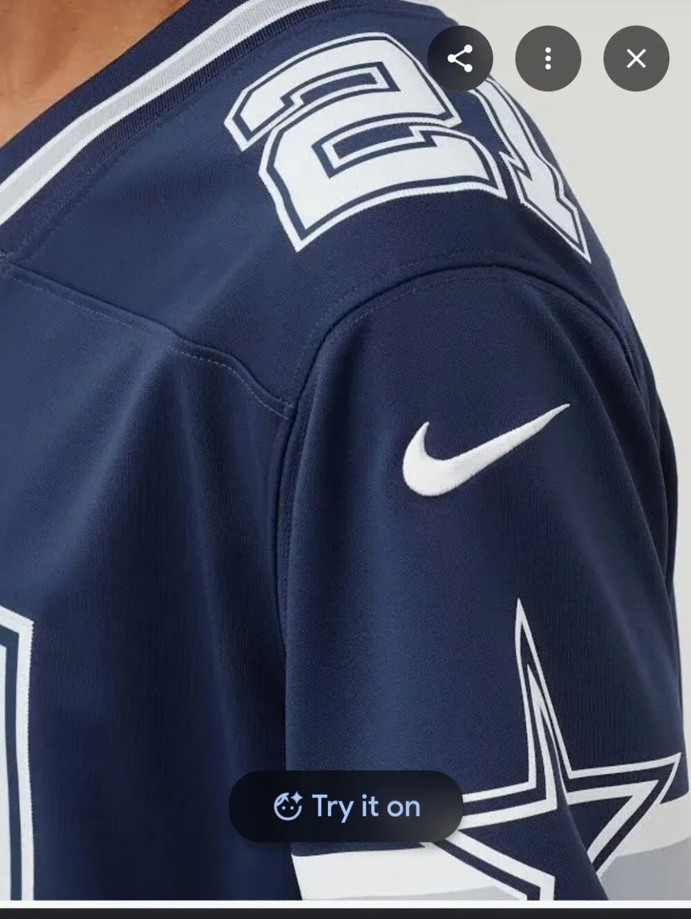 Nike Men’s Dallas Cowboys #21 Navy Vapor Limited Football Jersey, Size M